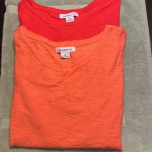 TWO!! 2 tees for $9. Double your order with 2 comfy Liz Claiborne XL tops.